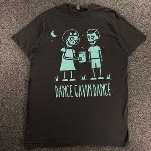 Dance Gavin Dance Band Shirt Men's Medium Black Skeleton Graphic Tee Tultex